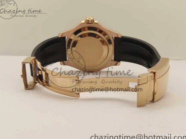 0405 Yacht-Master 126655 RG 3EF 1:1 Best Edition Black Ceramic Bezel on Black Rubber Strap VS Reliable 2488